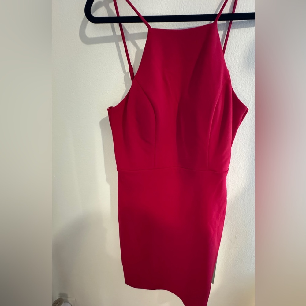 #33 City Triangles Red strappy mini dress